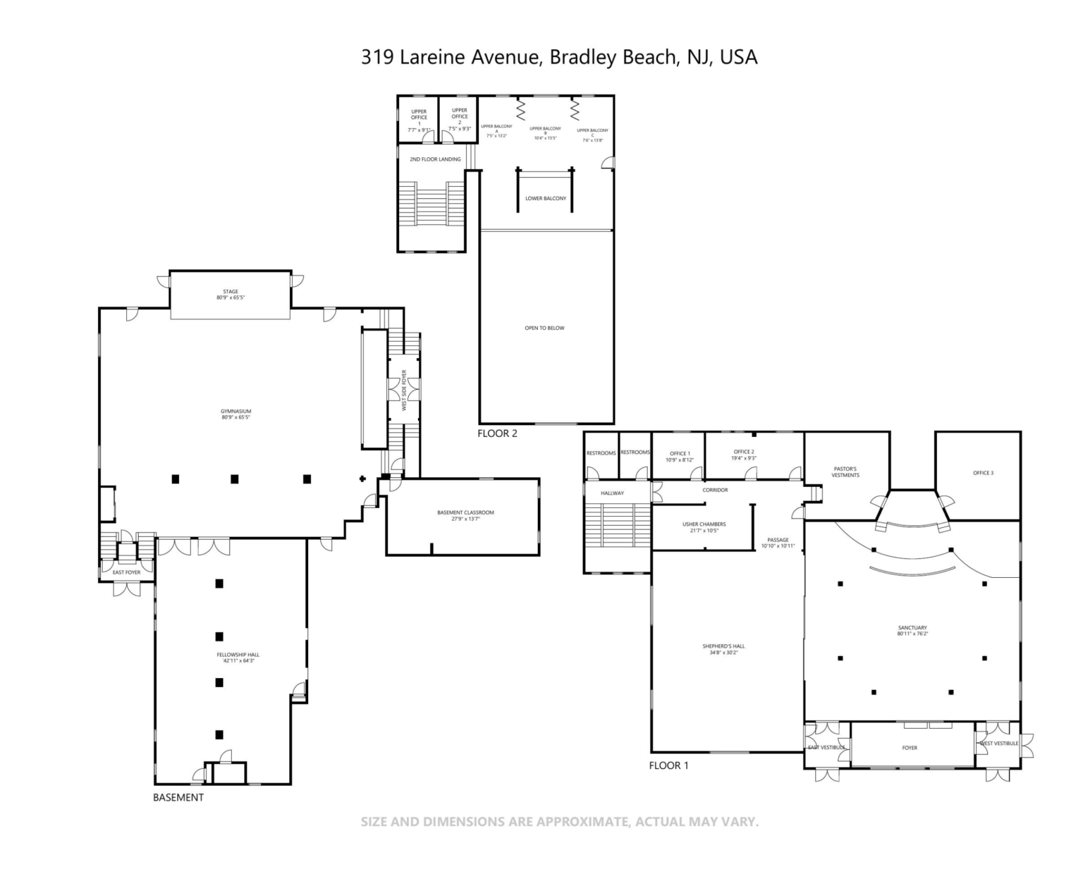 Bradley Beach Methodist Church Floor Plan